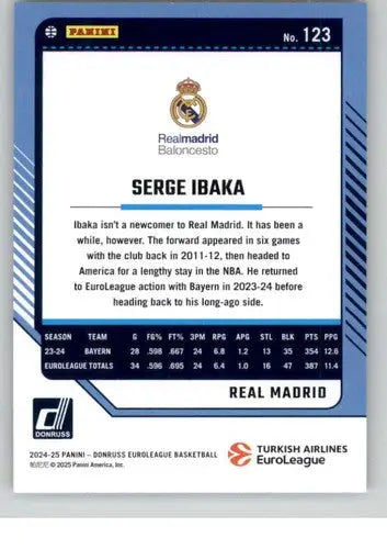 2024-25 Donruss EuroLeague #123 Serge Ibaka NM Near Mint ID:82595 - Basketball Card Single