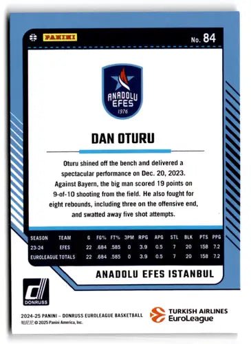 2024-25 Donruss EuroLeague #84 Dan Oturu NM Near Mint ID:82594 - Basketball Card Single