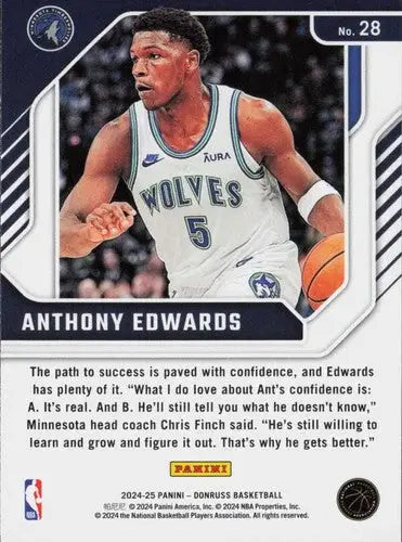 2024-25 Donruss Franchise Features #28 Anthony Edwards NM-MT Timberwolv ID:80756 - Basketball Card Single