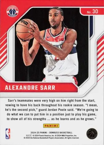 2024-25 Donruss Franchise Features #30 Alexandre Sarr NM-MT Wizards ID:80757 - Basketball Card Single