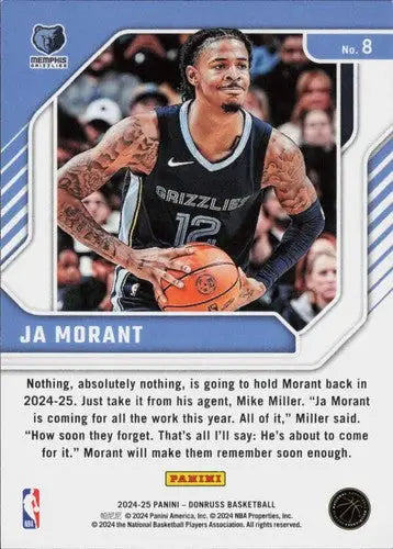 2024-25 Donruss Franchise Features #8 Ja Morant NM-MT Grizzlies ID:80754 - Basketball Card Single