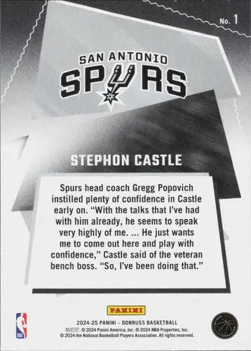 2024-25 Donruss Great X-Pectations #1 Stephon Castle NM-MT Spurs ID:80758 - Basketball Card Single
