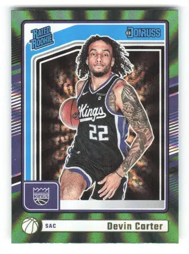 2024-25 Donruss Holo Green Laser #210 Devin Carter NM-MT RC Rookie Sac ID:80771 - Basketball Card Single