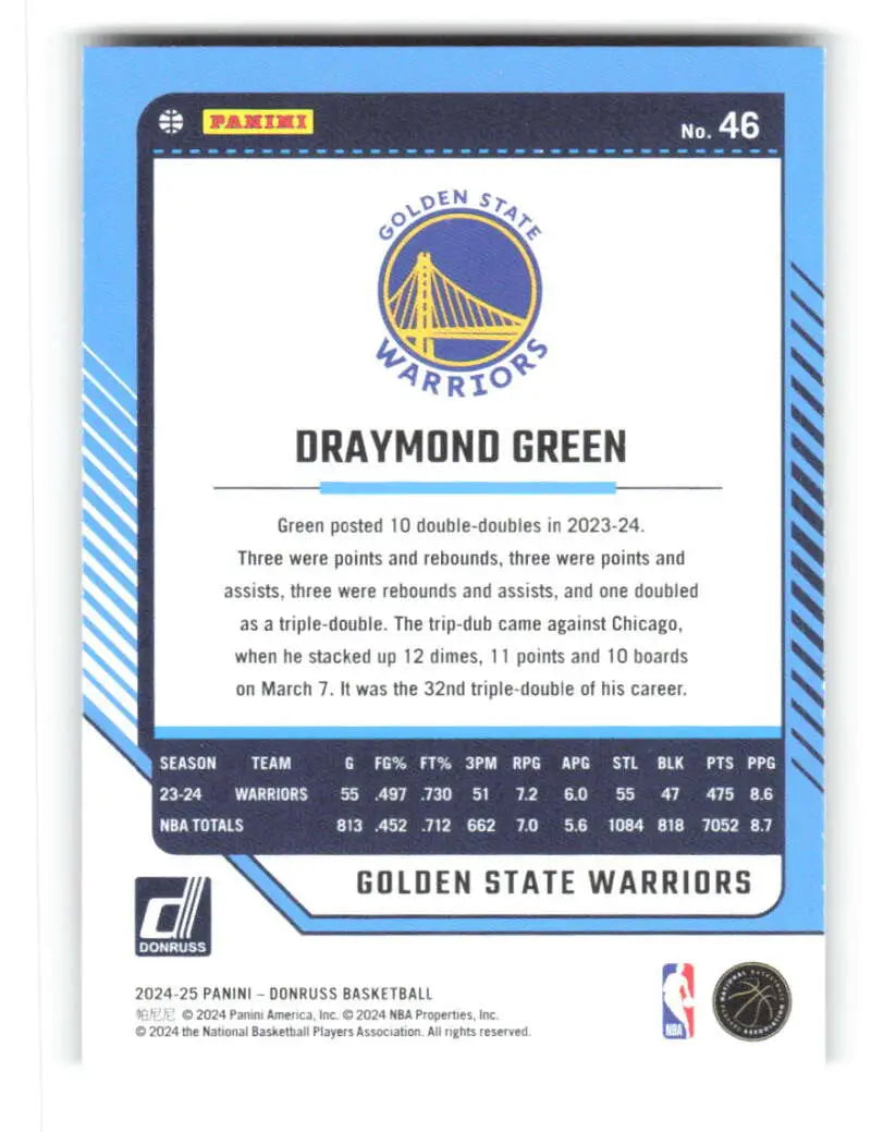 2024-25 Donruss Holo Green Laser #46 Draymond Green NM-MT Warriors ID:80768 - Basketball Card Single