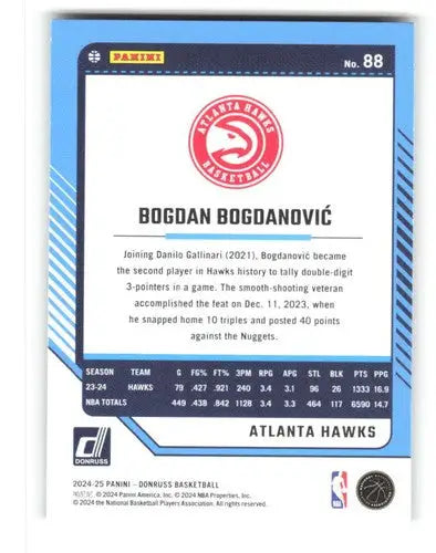 2024-25 Donruss Holo Green Laser #88 Bogdan Bogdanovic NM-MT Hawks ID:80770 - Basketball Card Single