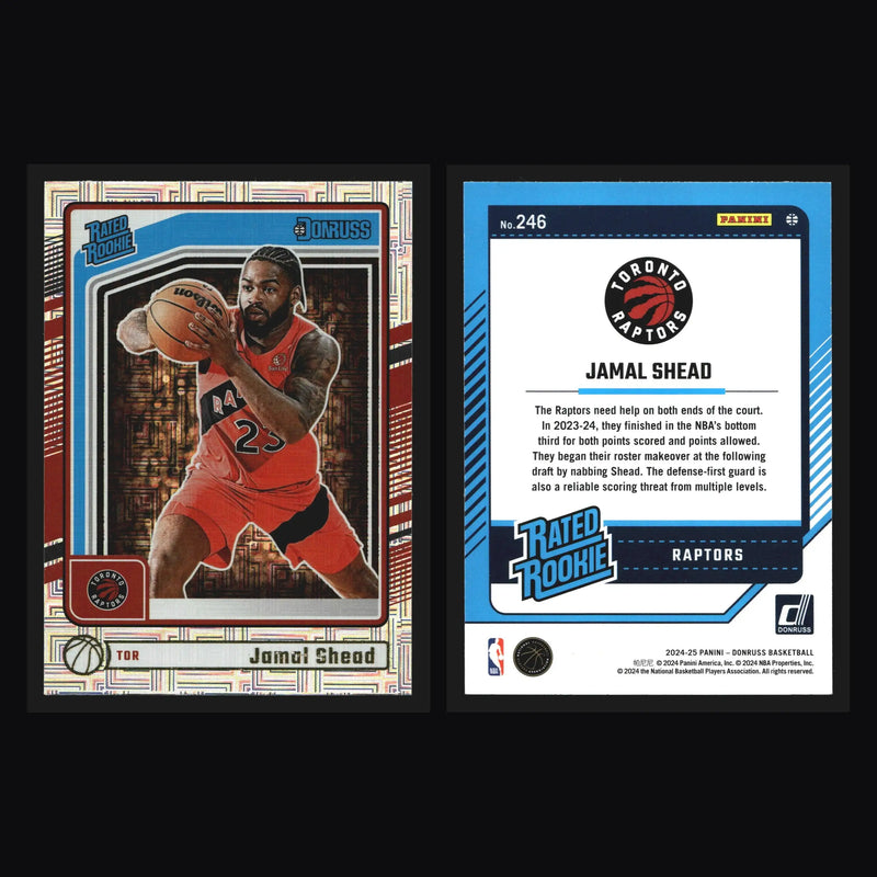 2024-25 Donruss Jamal Shead #246 Mojo Rated Rookie RC Toronto Raptors - Basketball Card Single