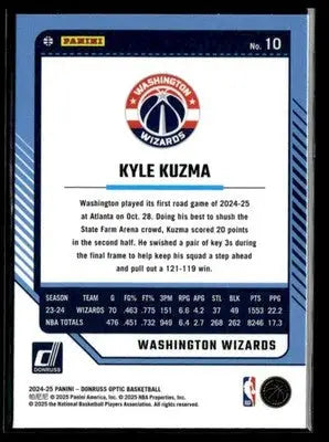 2024-25 Donruss Optic #10 Kyle Kuzma - Basketball Card Single
