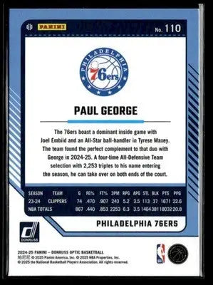2024-25 Donruss Optic #110 Paul George