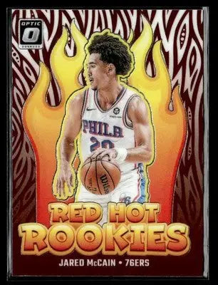 2024-25 Donruss Optic #12 Jared McCain Red Hot Rookies Philadelphia 76ers - Basketball Card Single