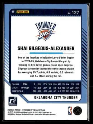 2024-25 Donruss Optic #127 Shai Gilgeous-Alexander - Basketball Card Single