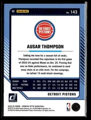 2024-25 Donruss Optic #143 Ausar Thompson - Basketball Card Single