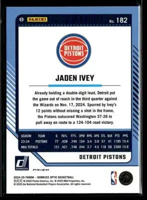 2024-25 Donruss Optic #182 Jaden Ivey Red International - Basketball Card Single
