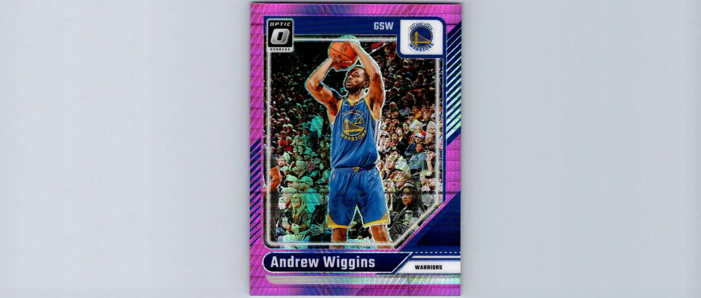 Andrew Wiggins Hyper Pink basketball trading card from 2024-25 Donruss Optic series