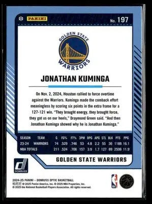 2024-25 Donruss Optic #197 Jonathan Kuminga - Basketball Card Single