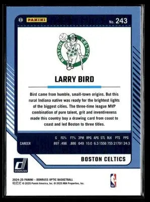 2024-25 Donruss Optic #243 Larry Bird Legends HOF Boston Celtics - Basketball Card Single