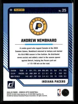 2024-25 Donruss Optic #25 Andrew Nembhard - Basketball Card Single