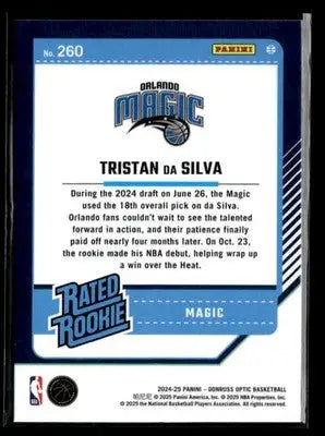 2024-25 Donruss Optic #260 Tristan da Silva - Basketball Card Single