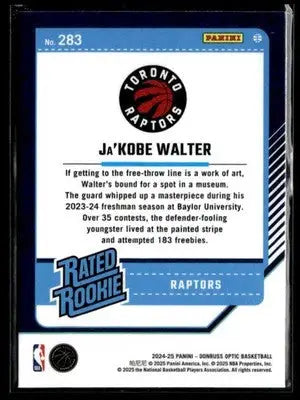 2024-25 Donruss Optic #283 Ja’Kobe Walter - Basketball Card Single