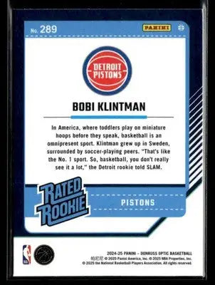 2024-25 Donruss Optic #289 Bobi Klintman - Basketball Card Single