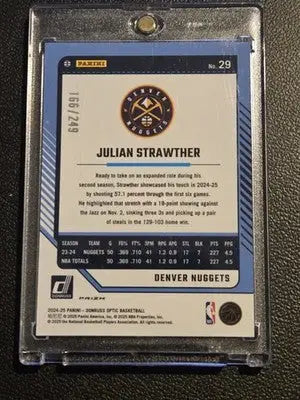 2024-25 Donruss Optic #29 Julian Strawther Premium Box Set #/249 - Basketball Card Single