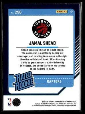 2024-25 Donruss Optic #296 Jamal Shead - Basketball Card Single
