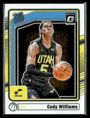 2024-25 Donruss Optic #298 Cody Williams Base RC Utah Jazz - Basketball Card Single