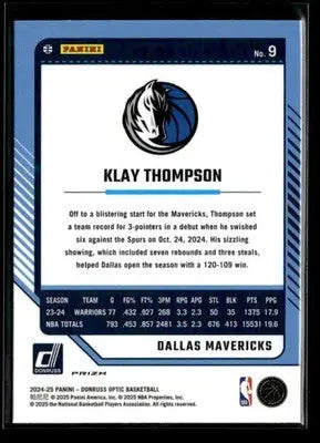 2024-25 Donruss Optic #9 Klay Thompson Red International - Basketball Card Single