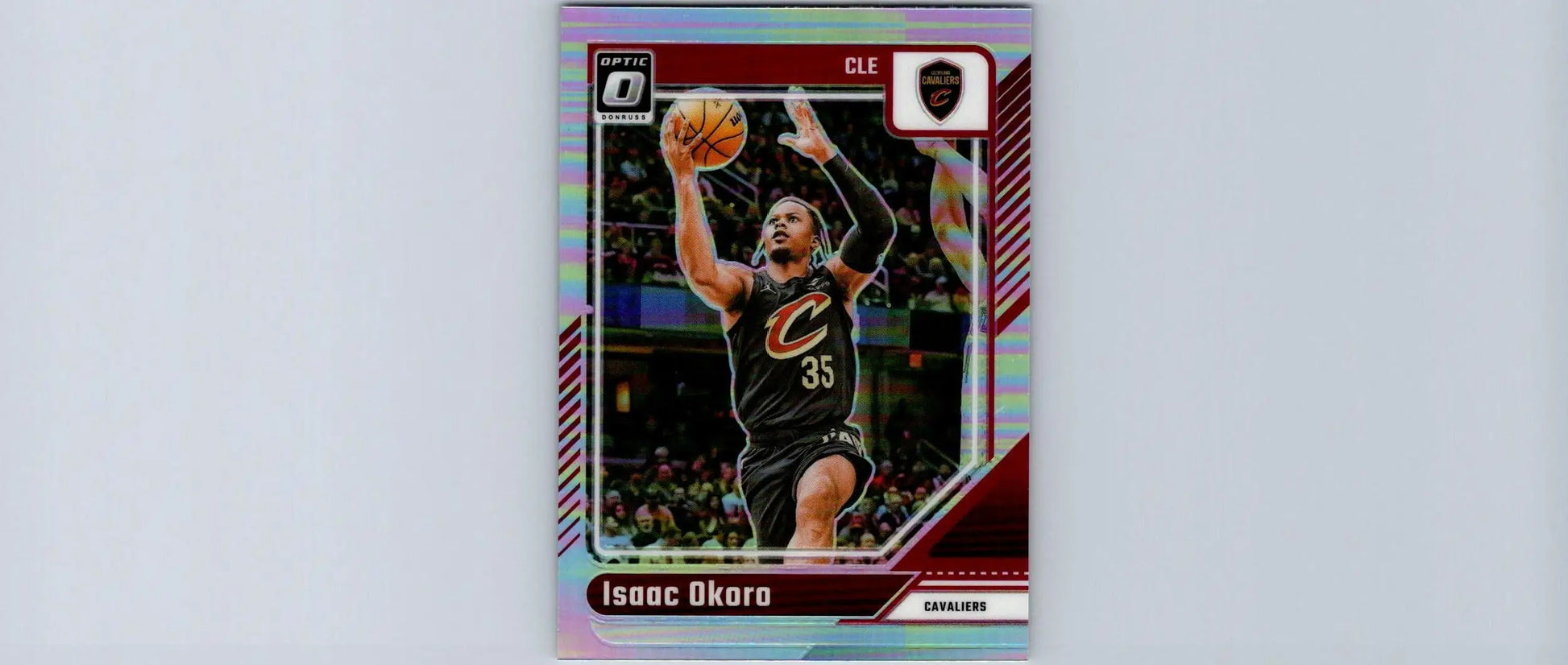 Collectible Isaac Okoro Holo basketball trading card in Cleveland Cavaliers uniform