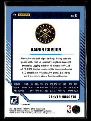 2024-25 Donruss Optic Aaron Gordon #6 Holo Denver Nuggets