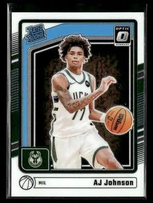 2024-25 Donruss Optic AJ Johnson #277 Base RC Milwaukee Bucks - Basketball Card Single