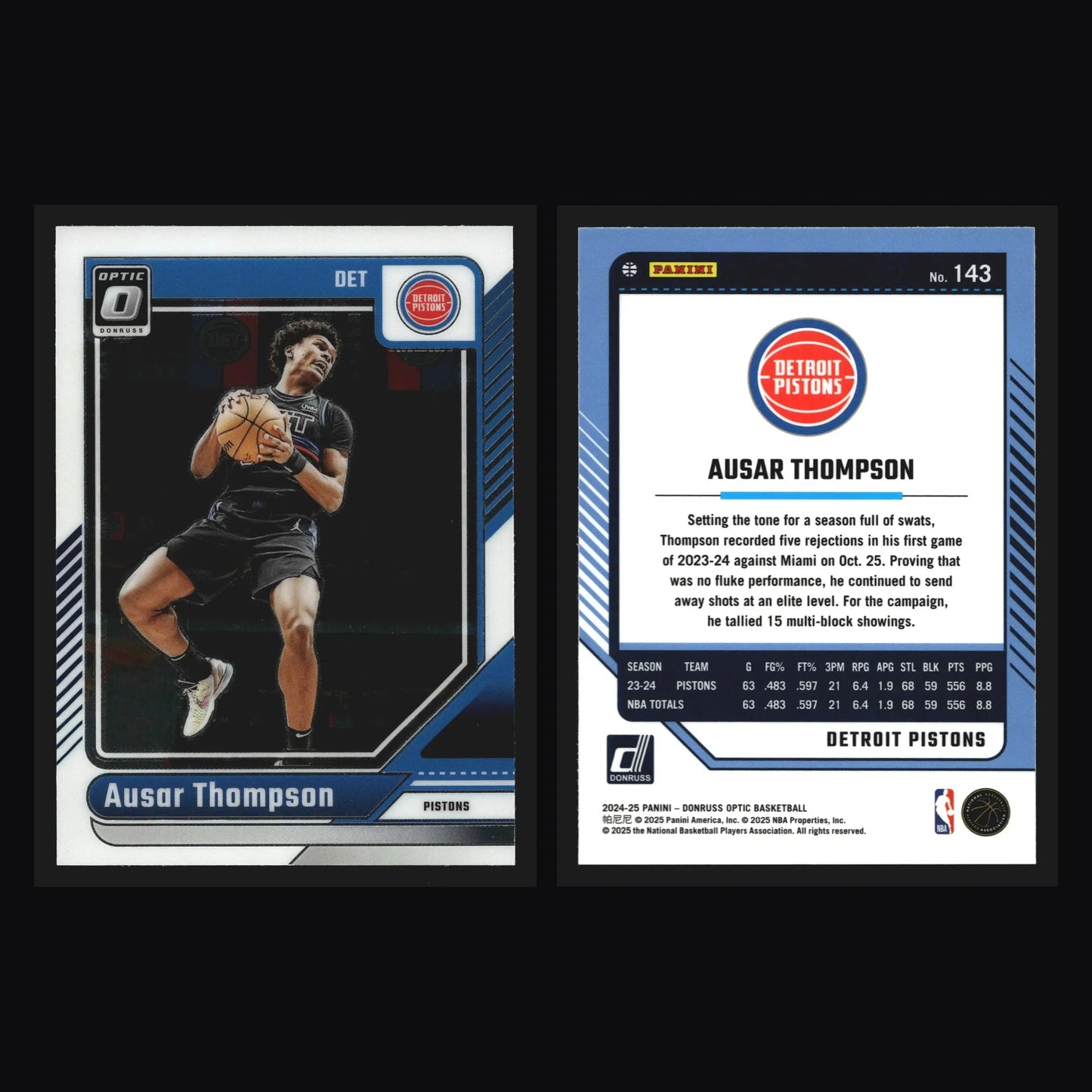 2024-25 Donruss Optic Ausar Thompson #143 Detroit Pistons