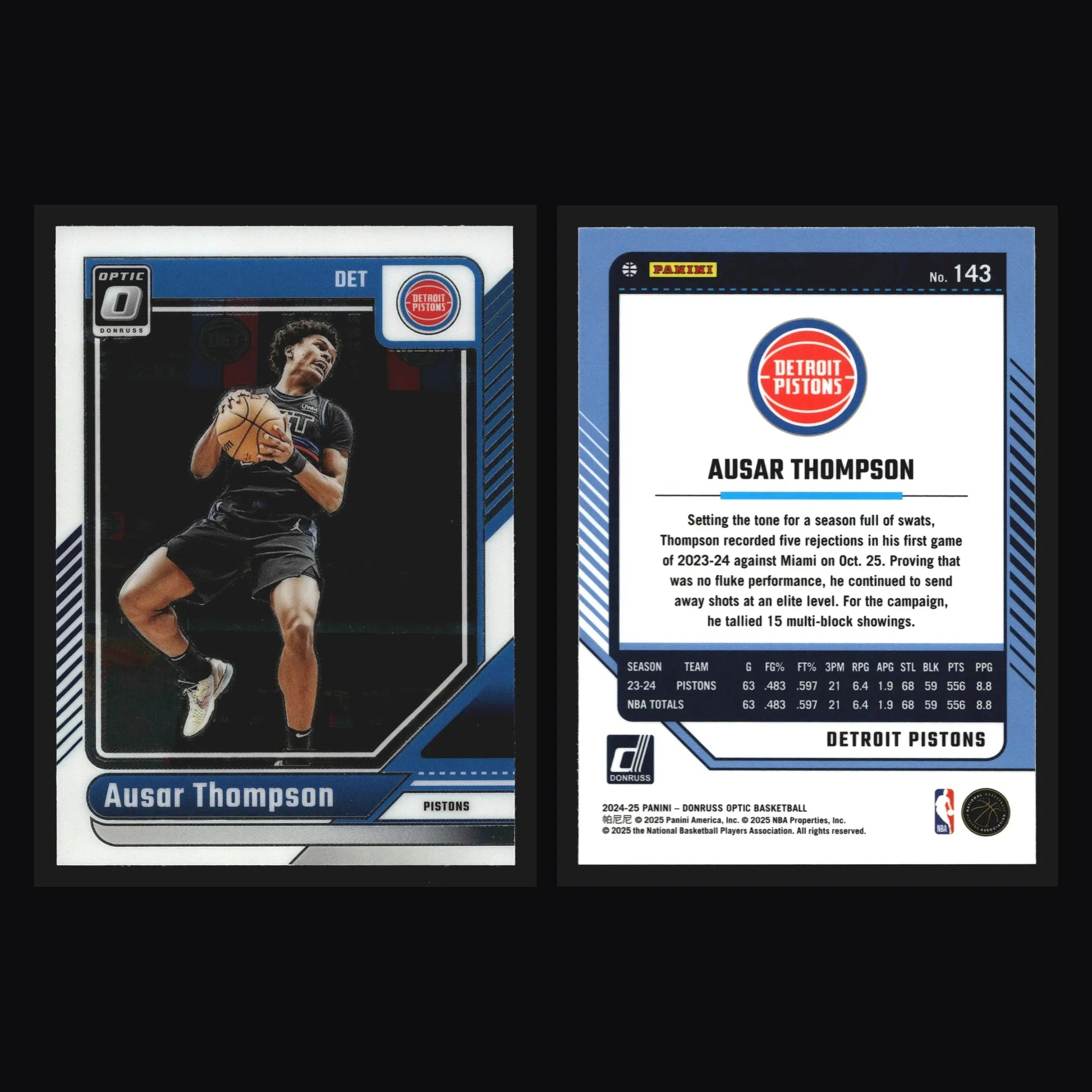 2024-25 Donruss Optic Ausar Thompson #143 Detroit Pistons