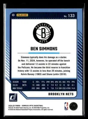 2024-25 Donruss Optic Ben Simmons #133 Brooklyn Nets