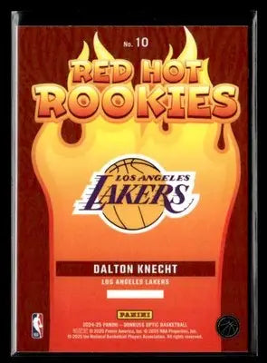 2024-25 Donruss Optic Dalton Knecht #10 Red Hot Rookies Los Angeles Lakers