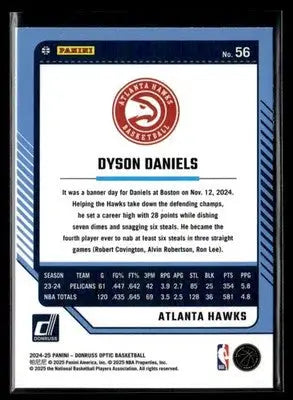 2024-25 Donruss Optic Dyson Daniels #56 Base Atlanta Hawks - Basketball Card Single