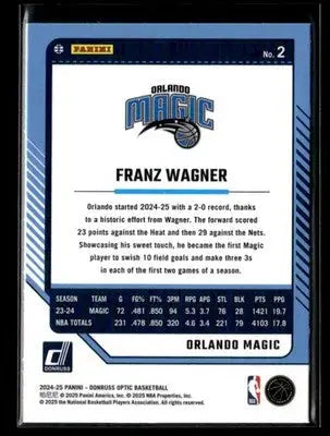 2024-25 Donruss Optic Franz Wagner #2 Base Orlando Magic - Basketball Card Single