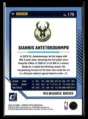2024-25 Donruss Optic Giannis Antetokounmpo #176 Milwaukee Bucks - Basketball Card Single