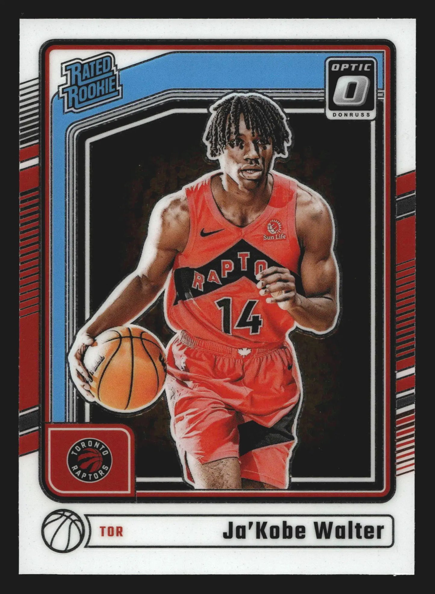 2024-25 Donruss Optic Ja’Kobe Walter #283 Rated Rookie RC Toronto Raptors - Basketball Card Single