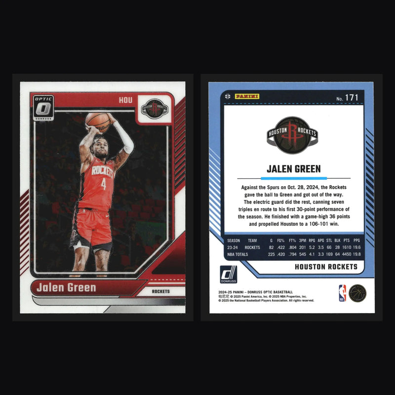 2024-25 Donruss Optic Jalen Green #171 Houston Rockets - Basketball Card Single