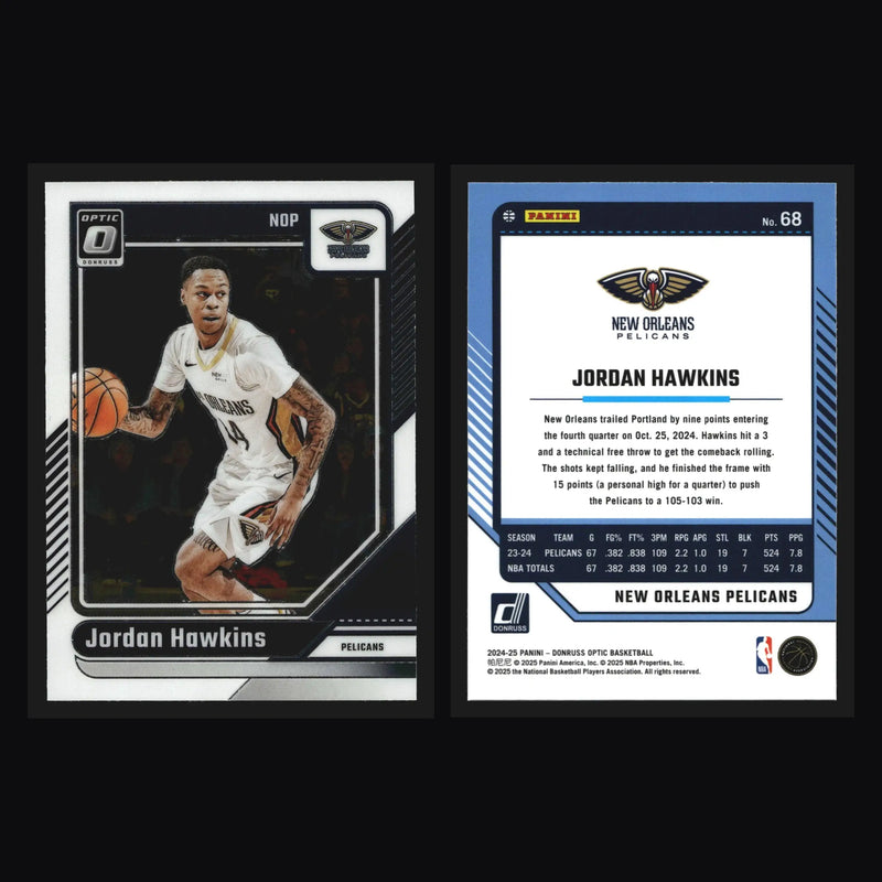 2024-25 Donruss Optic Jordan Hawkins #68 New Orleans Pelicans