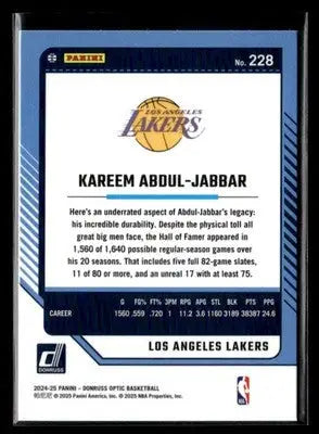 2024-25 Donruss Optic Kareem Abdul-Jabbar #228 Los Angeles Lakers