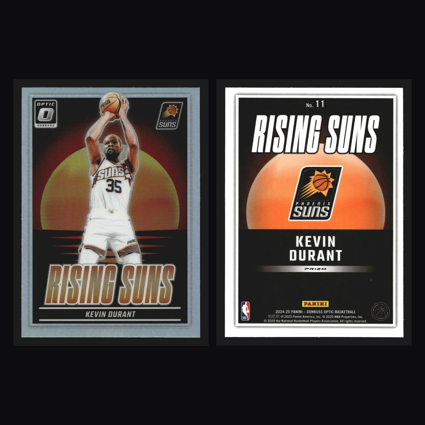 2024-25 Donruss Optic Kevin Durant #11 Rising Suns Holo Prizm Phoenix Suns - Basketball Card Single