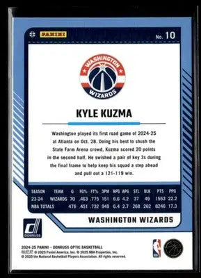 2024-25 Donruss Optic Kyle Kuzma #10 Washington Wizards