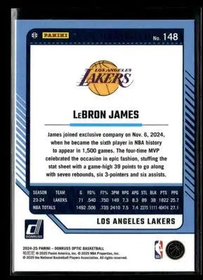 2024-25 Donruss Optic LeBron James #148 Base Los Angeles Lakers - Basketball Card Single