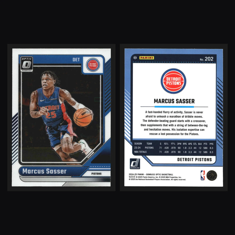 2024-25 Donruss Optic Marcus Sasser #202 Detroit Pistons