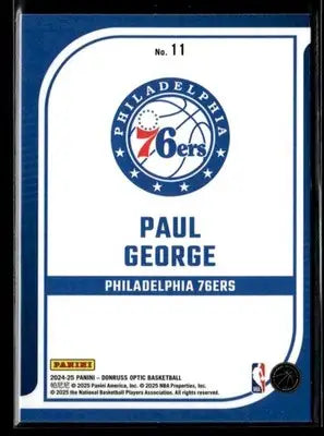 2024-25 Donruss Optic Paul George #11 Elite Dominators Philadelphia 76ers
