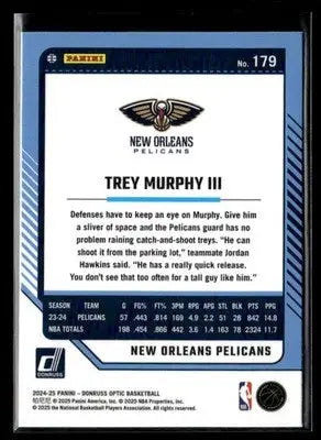 2024-25 Donruss Optic Trey Murphy III #179 New Orleans Pelicans - Basketball Card Single