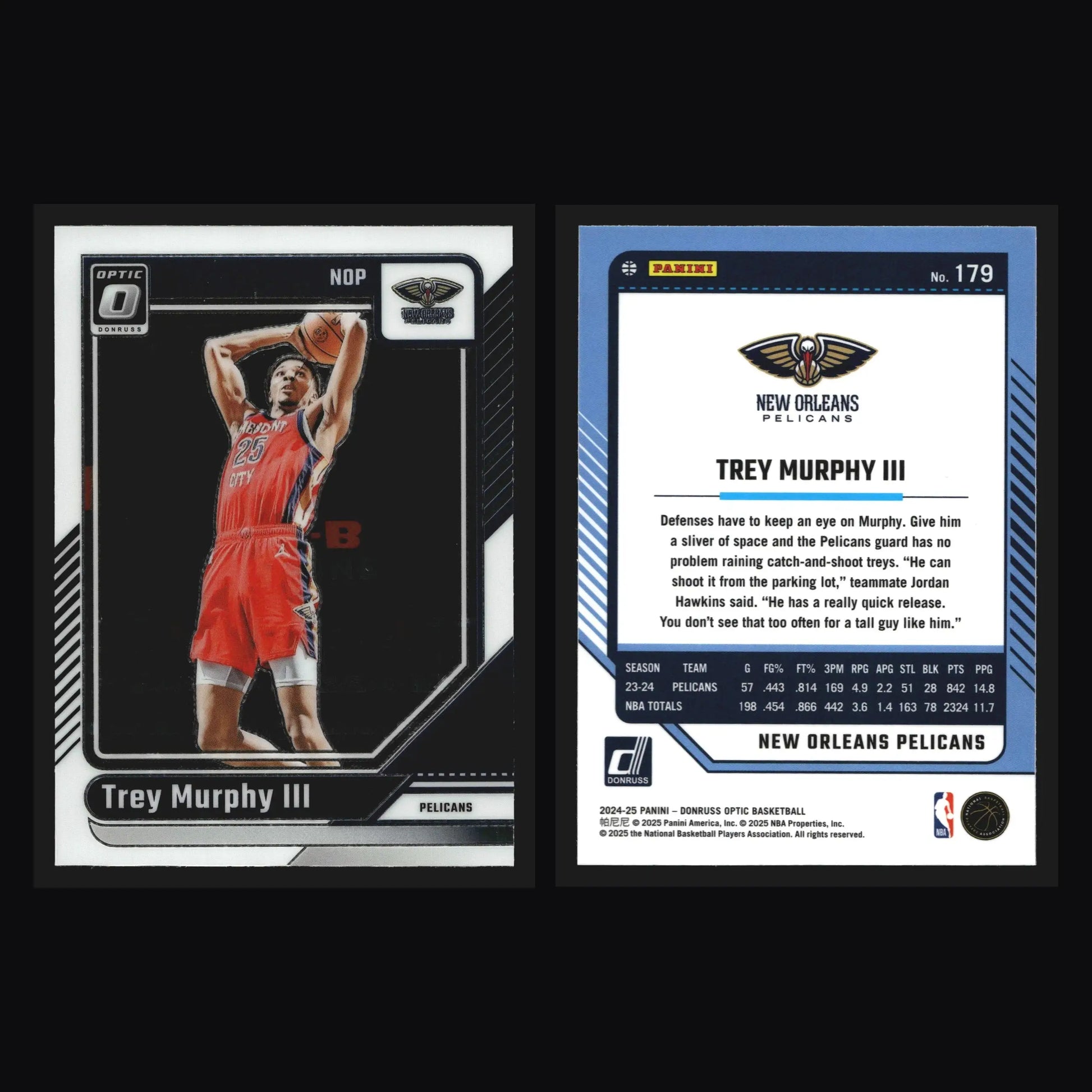 2024-25 Donruss Optic Trey Murphy III #179 New Orleans Pelicans
