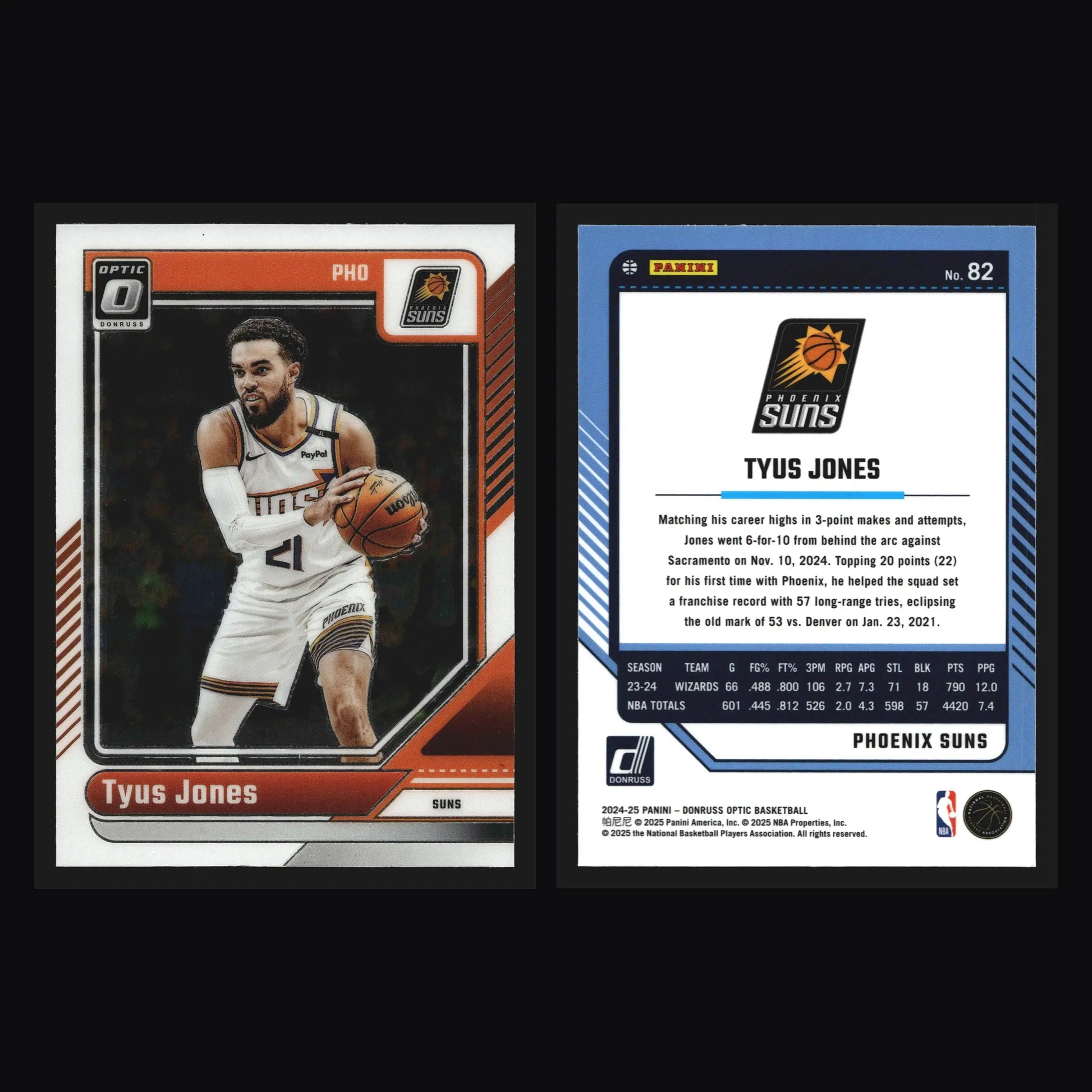 2024-25 Donruss Optic Tyus Jones #82 Phoenix Suns - Basketball Card Single