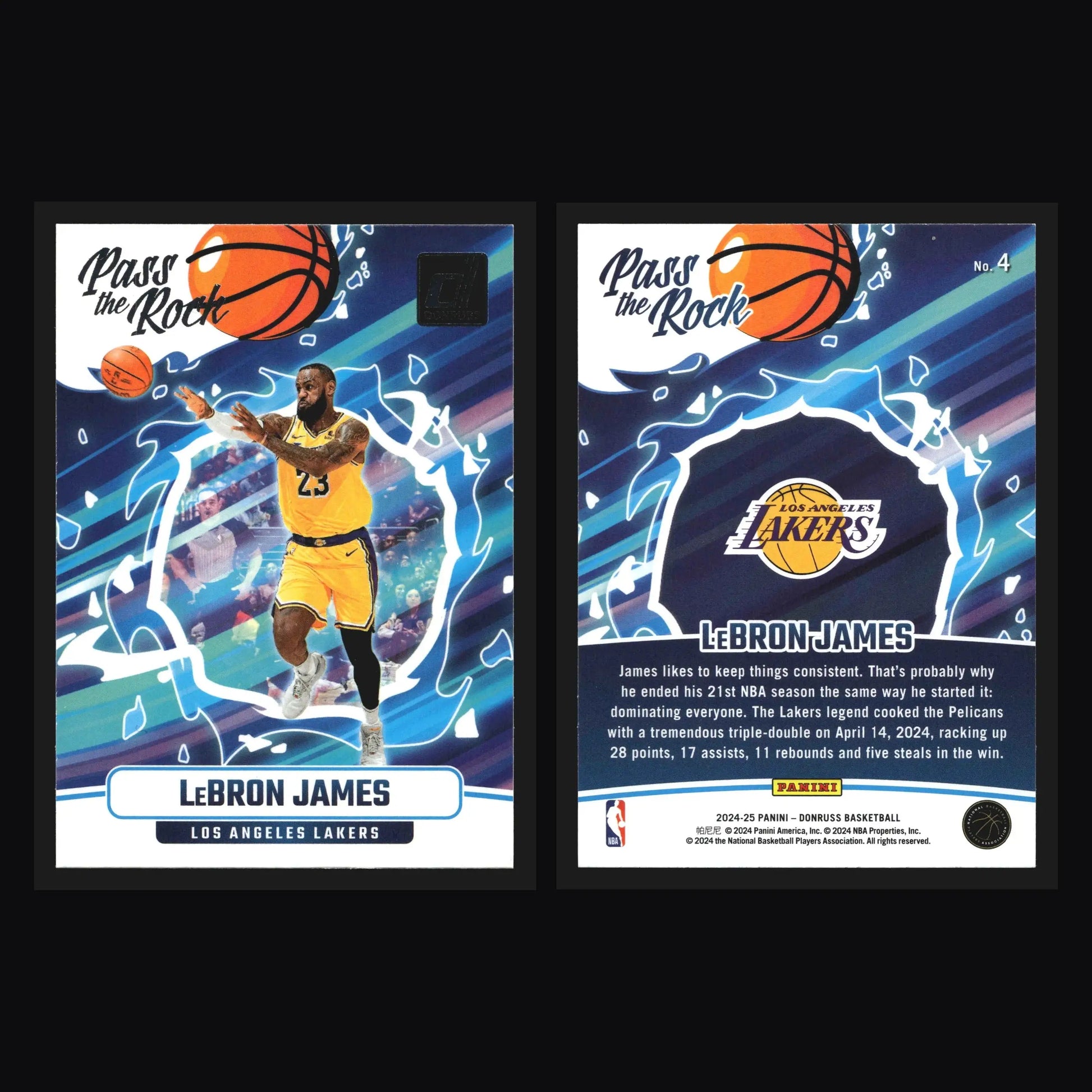 2024-25 Donruss Pass the Rock #4 LeBron James Los Angeles Lakers - Basketball Card Single